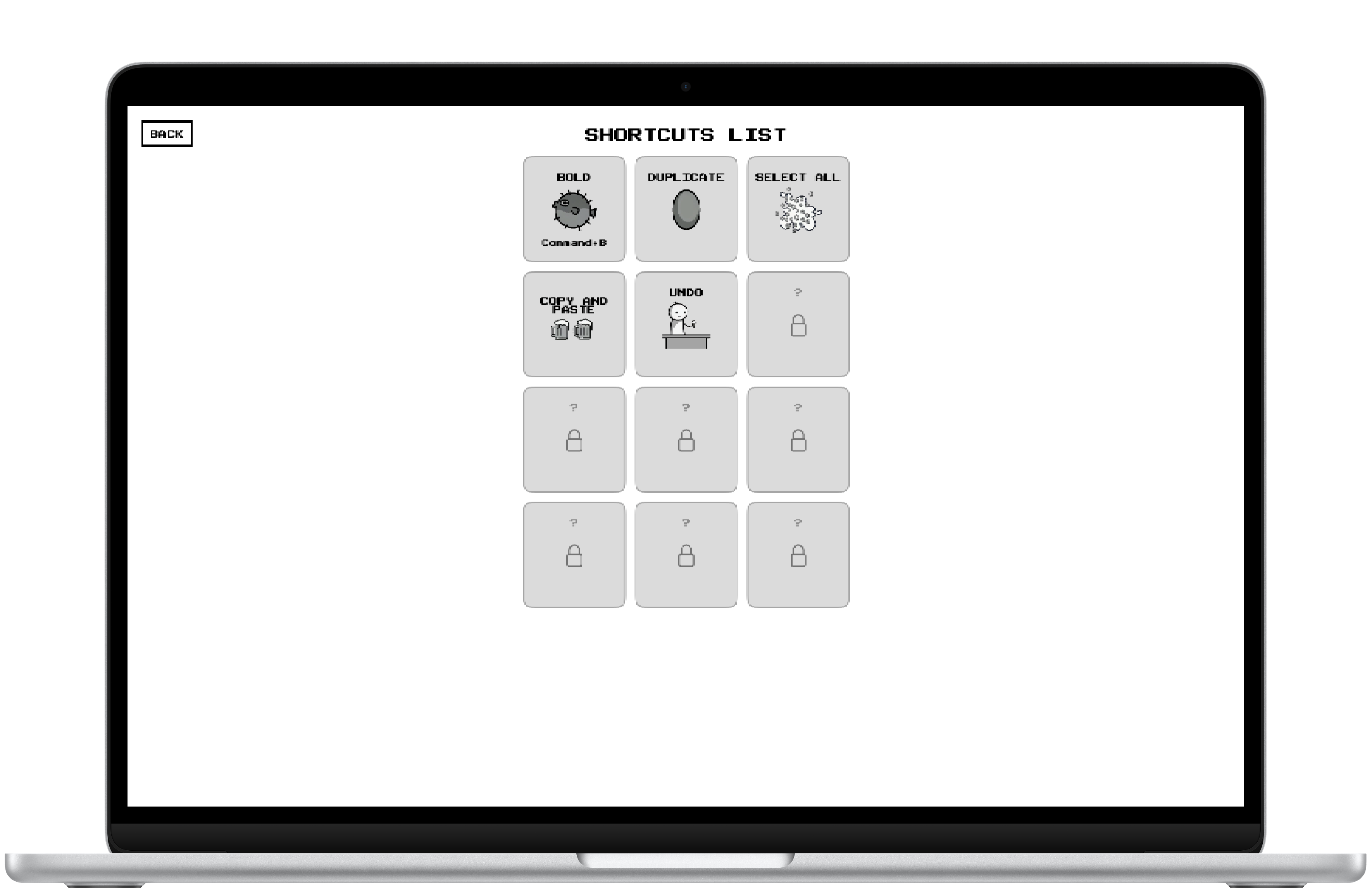 schermata on tutti gli shortcut